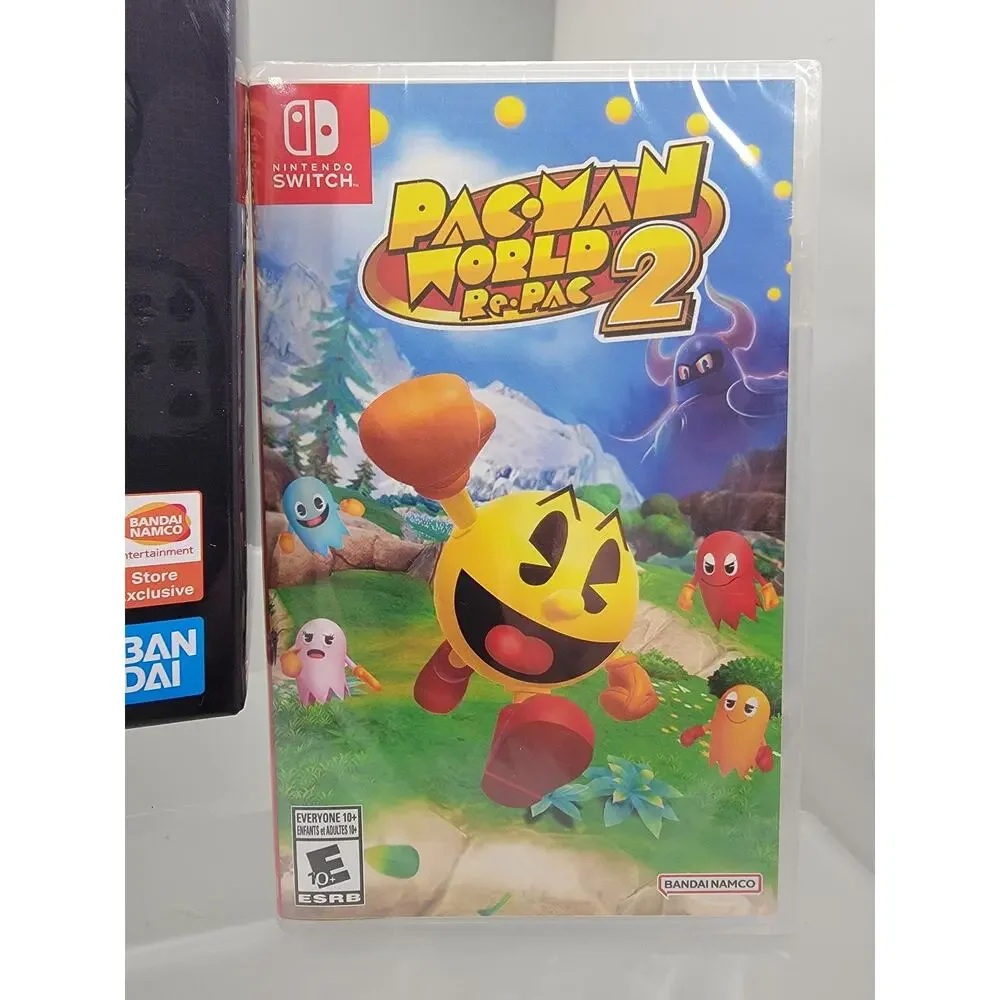 Pac-Man Bandai Namco Chrome Noir Chogokin With 2 Switch Pac-Man World Re-PAC 1&2